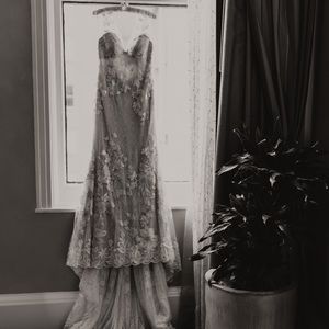 Willowby by watters Doyle wedding dress size 6 pink lace floral flowed 57710